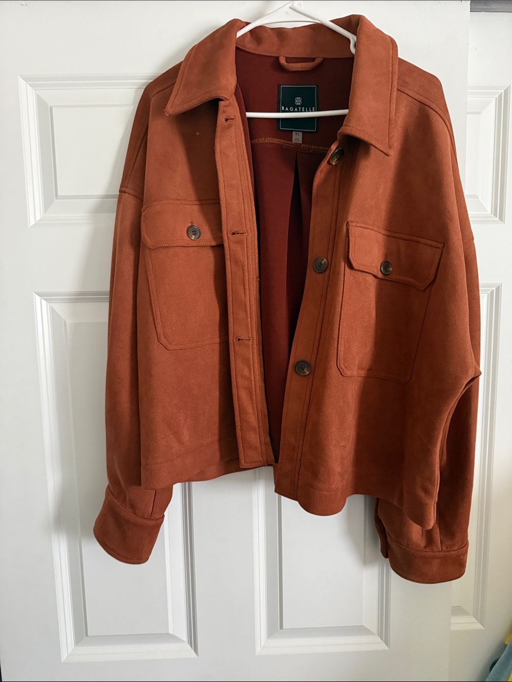 bagatelle Rust-Tone Suede-Look Button Jacket